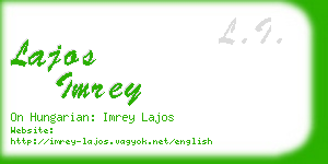 lajos imrey business card